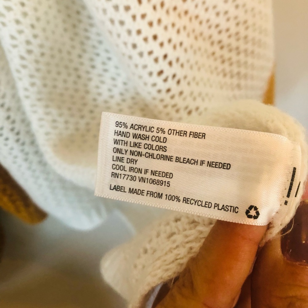 Universal Thread cocoon wrap open knit cardigan sweater burnt orange ivory OSFM - Picture 5 of 6